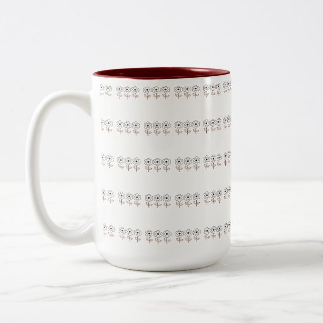 Vår-sommarminimalistblomma Två-Tonad Mugg (Vänster)