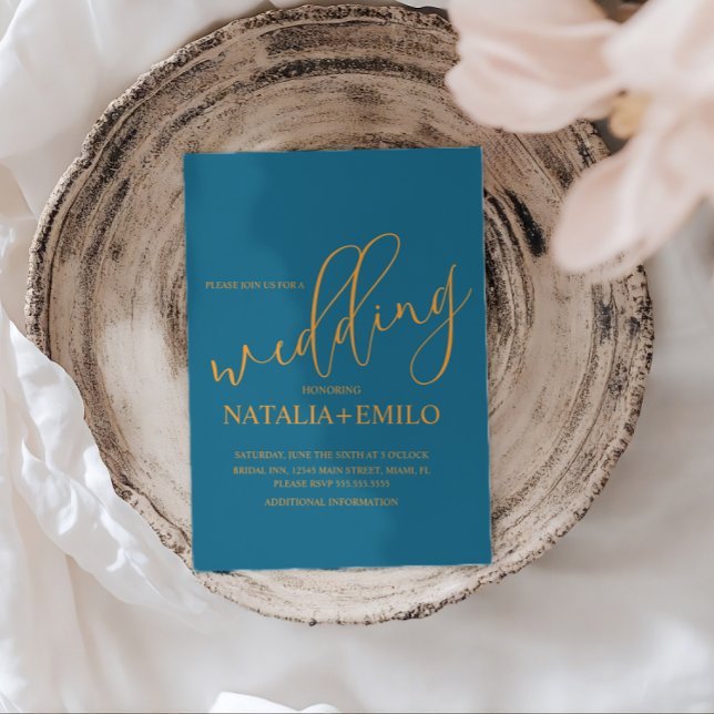 Vår Sommarn Blå Orange  Inbjudningar (Skapare uppladdad)