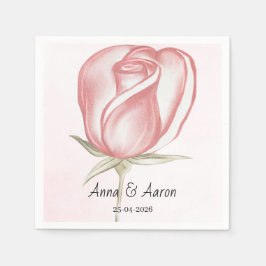 Vår Sommarnäsa Rosa Trädgård Bröllop Servett