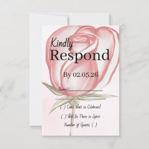 Vår Sommarnos Rosa Trädgård Bröllop RSVP OSA Kort