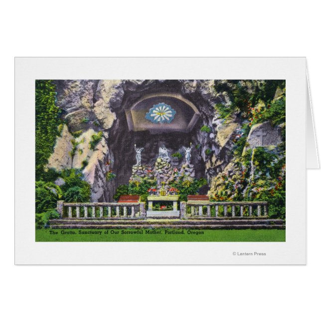 Vår sorgliga Mor Grotto-vy Hälsningskort (Framsidan Horizontal)