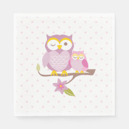 Vår söta Flicka Uggla Baby Shower Napkin Pappersservett