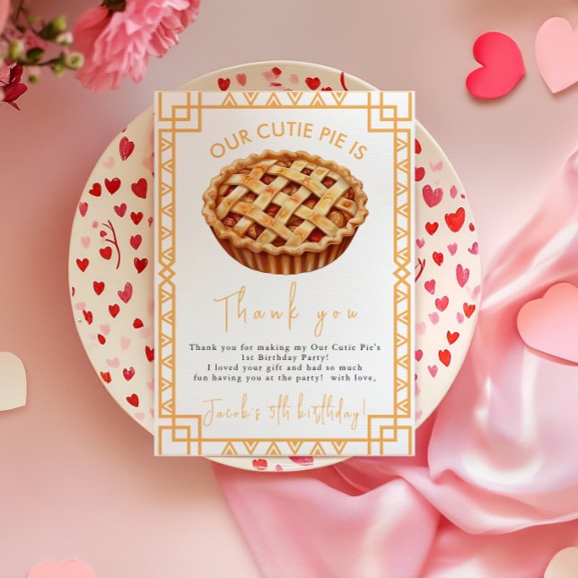 Vår söta lilla 1-årsfest  tack kort (Skapare uppladdad)