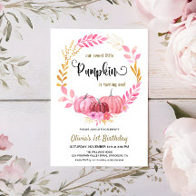 Vår söta lilla Rosa Pumpkin 1:a födelsedag Party