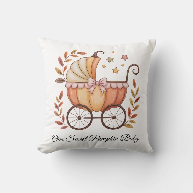 Vår söta Pumpkin Cute Baby Halloween Kudde (Framsida)