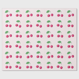 "Vår sötkörsbärsdag" Rosa och Grönt födelsedag Presentpapper