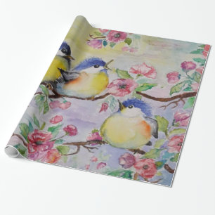 Vår Sparrows Wrapping Papper Presentpapper