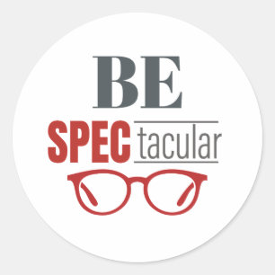 Var SpecTacular Funny Optometrist Optikervisarens Runt Klistermärke