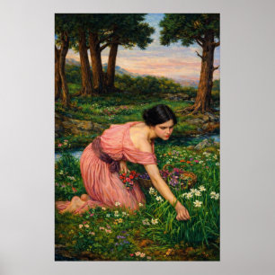Vår sprider en grön blomsterlapp poster