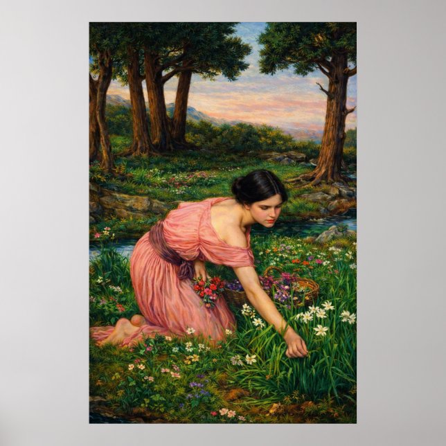 Vår sprider en grön blomsterlapp poster (Framsidan)