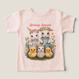 Vår Squad Söt Kanin & Chick Påsk T Shirt