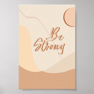 Var stark Boho-citat Neutrala typsnittsutskrifter Poster