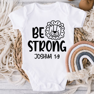 Var stark Joshua 1:9 Christian Baby Kid Shirt T