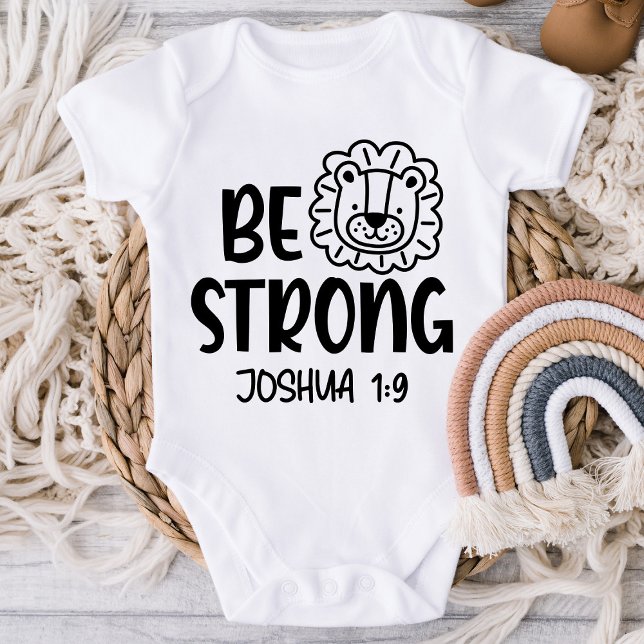 Var stark Joshua 1:9 Christian Baby Kid Shirt T Shirt (Skapare uppladdad)