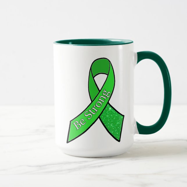 "Var stark" Lymeborrelios informationsband kaffe Mugg (Höger)