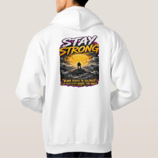 VAR STARK Motivations hoodie - Arbeta hårt i sil