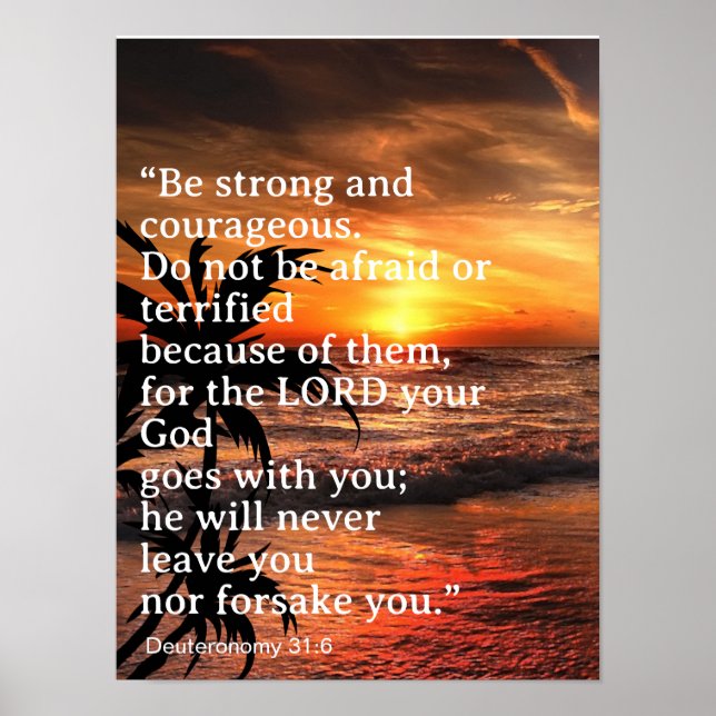Var stark och modig 5 Mos 31:6 Poster (Framsidan)