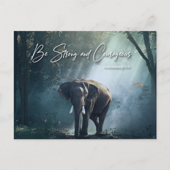 Var stark och modig (5 Mos 31:6) Vykort (Framsida)