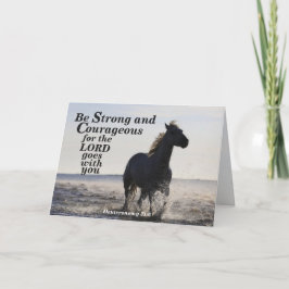 Var stark och modig bibel Verse Deut 31 Horse Kort
