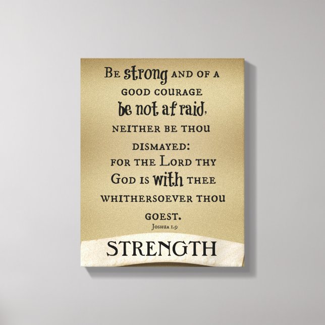 Var stark och modig för Bra Bible Verse Canvastryck (Framsida)