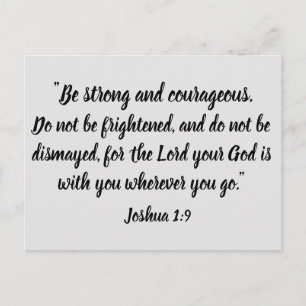 Var stark och modig Joshua 1:9 Bible Verse Vykort