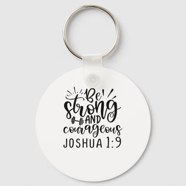 Var stark och modig Joshua 1 9 Nyckelring (Framsida)