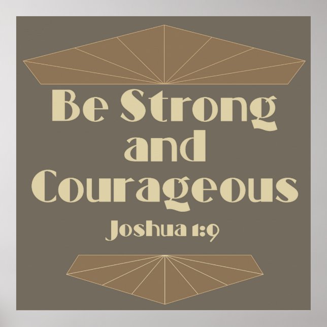 Var stark och modig Joshua 1:9 Poster (Framsidan)