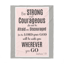 Var stark och modig (Joshua) Rosa/Grått