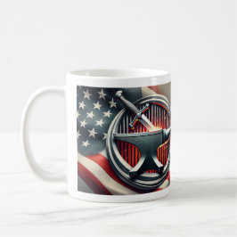 Var stark och modig. Svärd i Forge. Kaffemugg