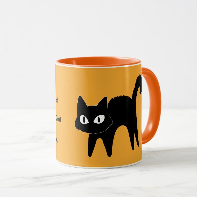 Var stark och modig svart katt mugg (Framsida höger)