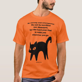 Var stark och modig svart katt t shirt