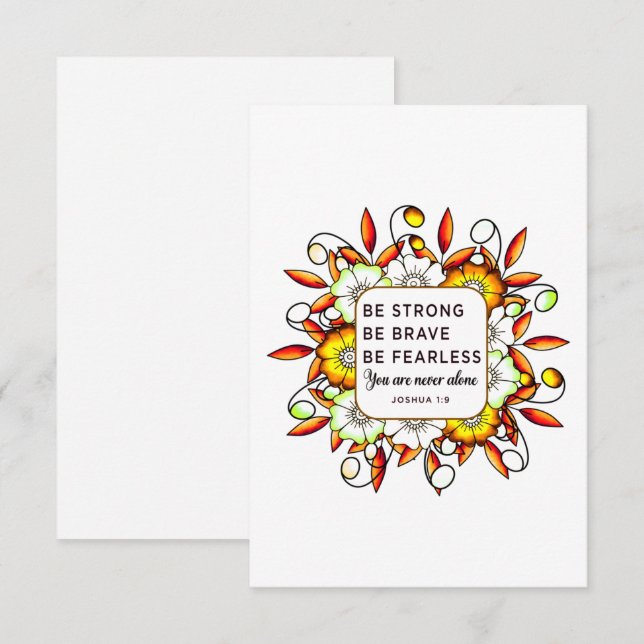 Var stark och Modig utan fruktan - bibelverse (Fram/baksida)