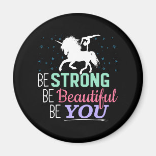 Var stark och vacker - Gymnastics Unicorn Magnet