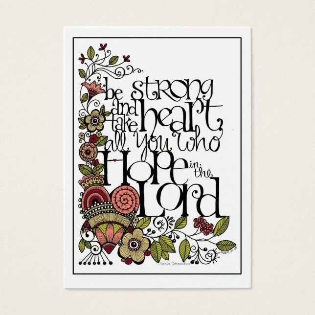 Var stark - skicka den på kortet visitkort (Framsidan)