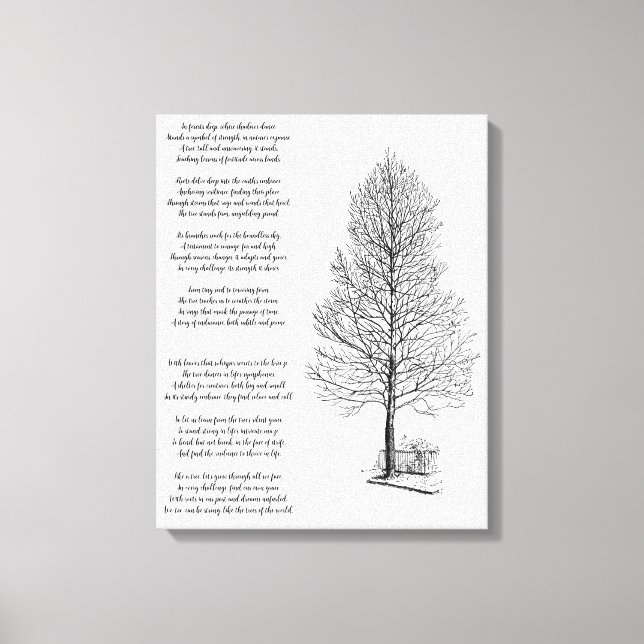 Var stark som träd art och Dikt Canvastryck (Framsida)