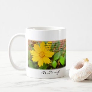 Var stark! Var modig! Deuteronomy 31:6 Kaffemugg