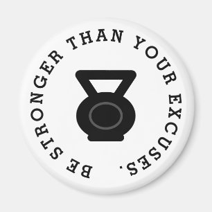 Var starkare än dina ursäkter, fitness Kettlebell Magnet