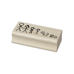 Vår Stick figur-familj Stämpel