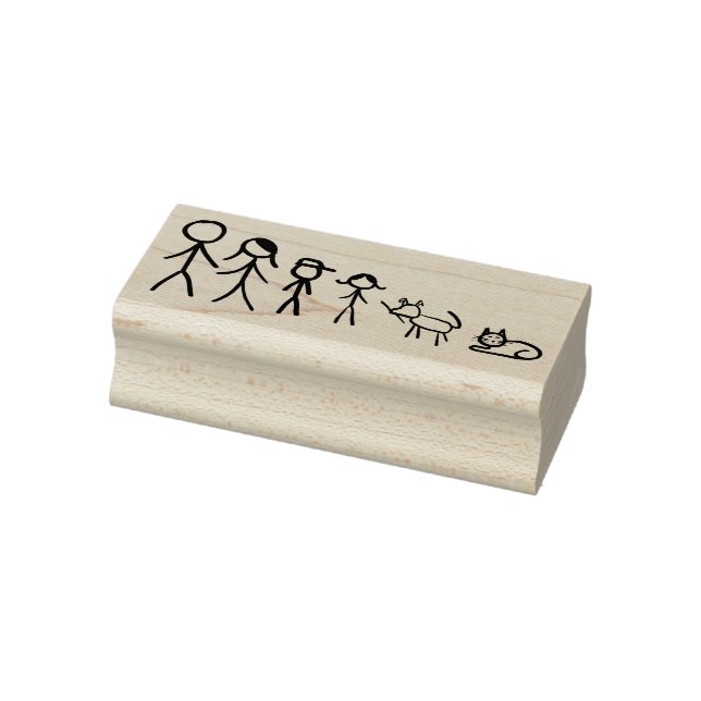 Vår Stick figur-familj Stämpel (Stämpel)