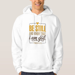 Var Still Psalm 46_10 Vintage Kristet Tröjdessign Hoodie