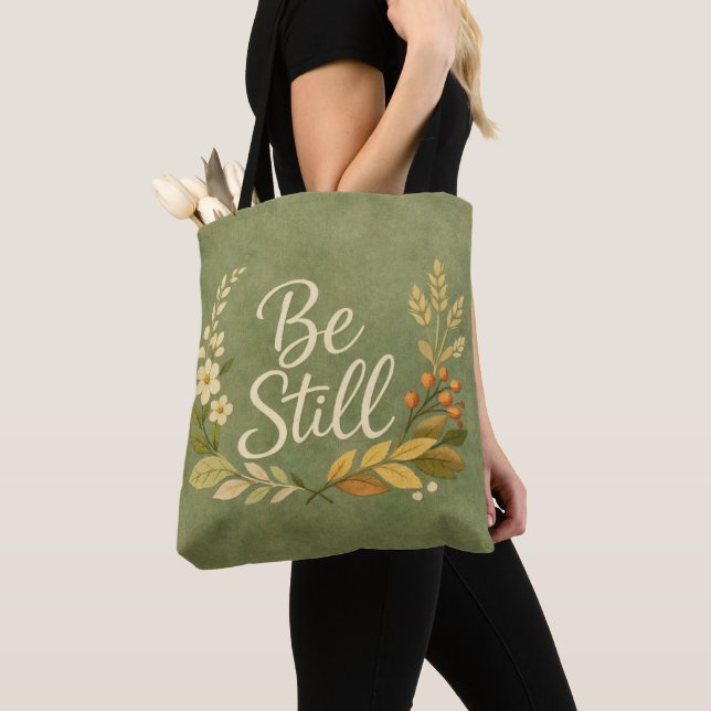Var Stilla - Blommig Totebag Tygkasse (Närbild)