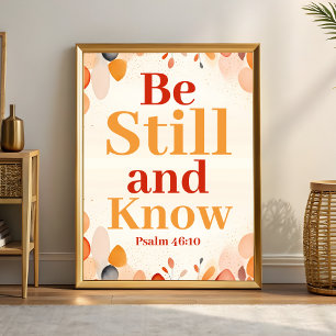 Var stilla och känn Boho Christian Wall Art Print Poster