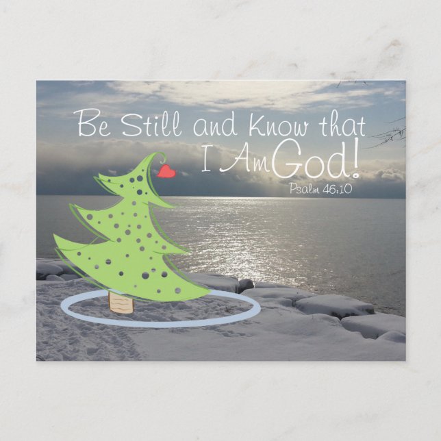 Var stilla och känn Gud Bible Verse jul Helg Vykort (Framsida)