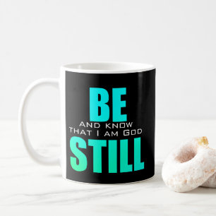Var stilla och känn Gud Psalm 46 Blue Kaffemugg