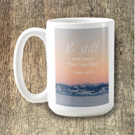 Var stilla och känn Personligen Bible Scripture Kaffemugg