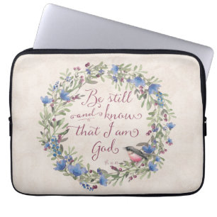 Var stilla och känn - Psalm 46:10 Laptop Sleeve