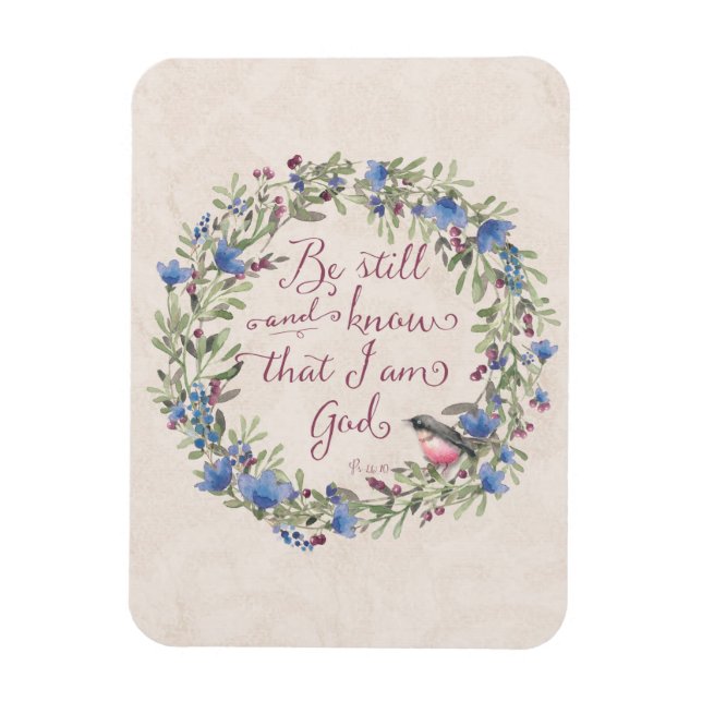 Var stilla och känn - Psalm 46:10 Magnet (Vertikal)