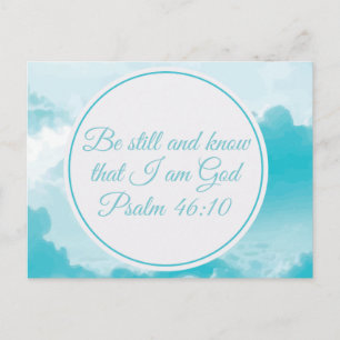 Var stilla och känn vackra, kristna bibelversen vykort