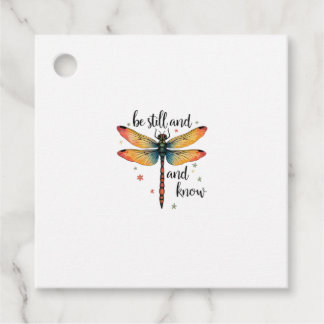 Var stilla och känna Floral Dragonfly Kristna Somm Gåvor Etiketter