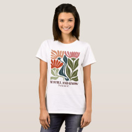 Var stilla och känna inspiration Bible Verse T Shirt